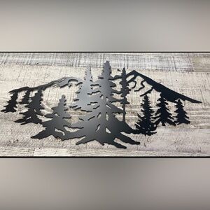 Arizona mountains satin metal wall art